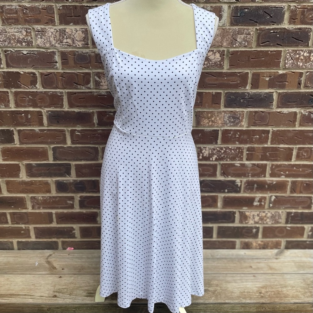 Torrid Size 16 White Polka Dot Retro Swing Dress